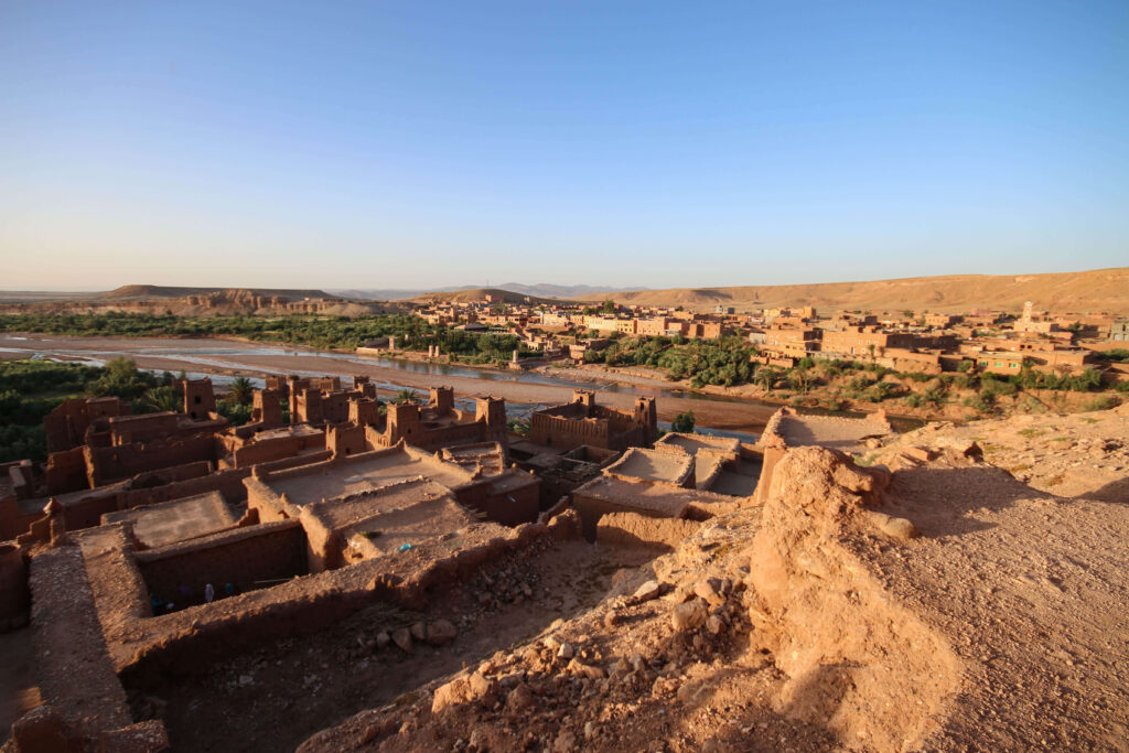 Sunrise over the ancient ksar of Ait Benhaddou near Ouarzazate, Morocco