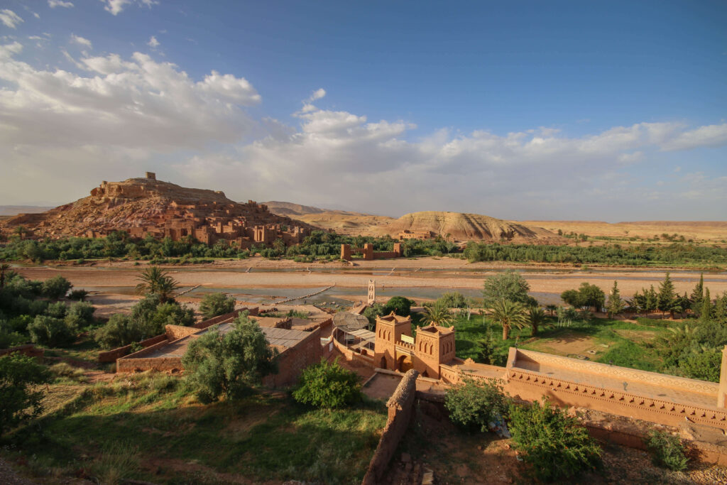 Looking across the Ounila Valley toward the ancient ksar of Ait Benhaddou