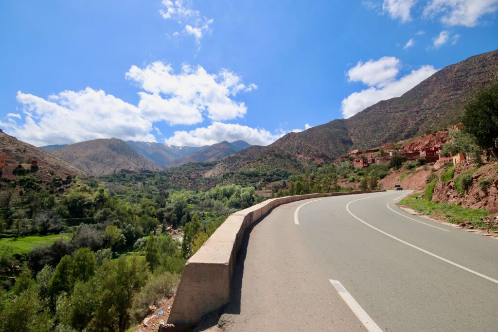 Best rental car company in Morocco - A sealed road winds through the Atlas Mountains of Morocco