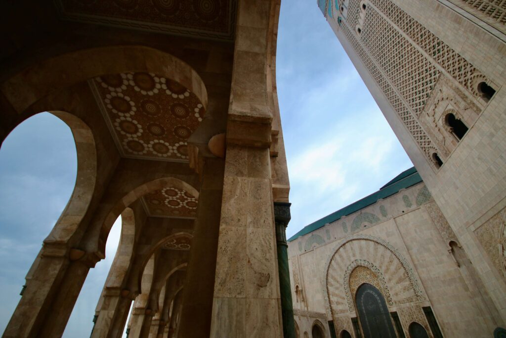 Ornate decorations at the Hassan II Mosque in Casablanca