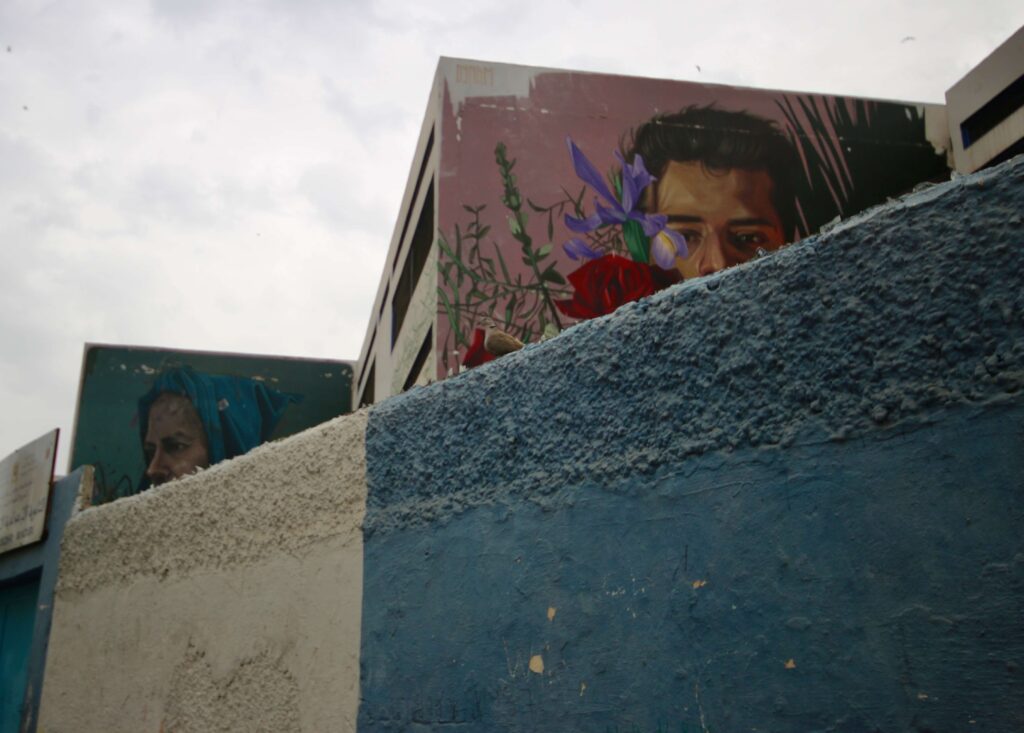 Street art adorns a building in Casablanca, Morocco