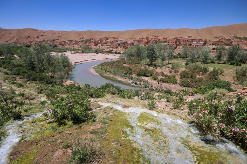 Best tours from Ouarzazate: A natural spring cascades down a valley near Ouarzazate