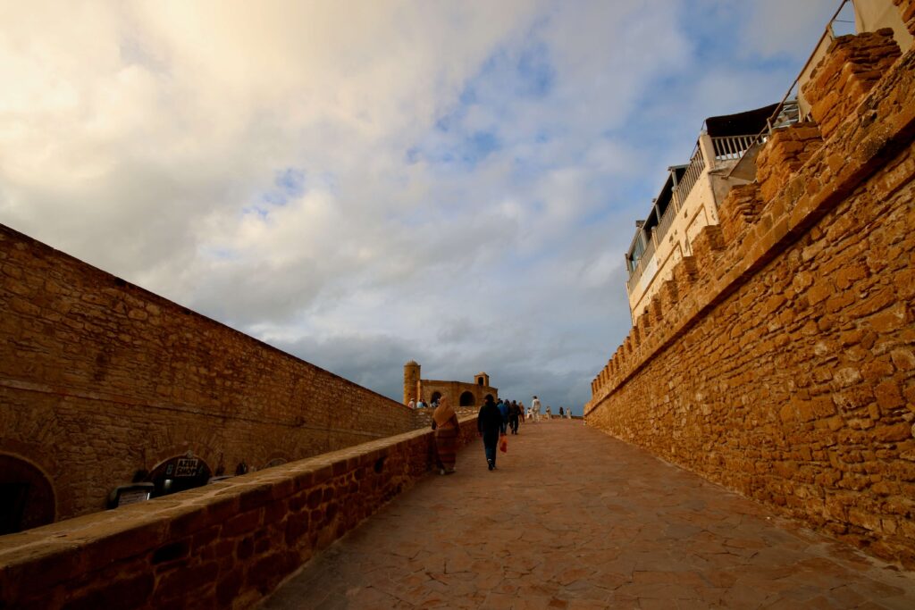 A ramp leads to the centuries-old stone ramparts of Essaouira