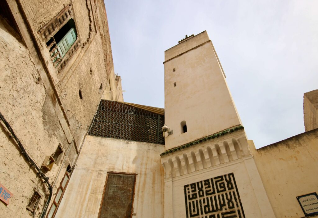 A minaret rises in the medina of Fes el-Bali - visiting Fes in October