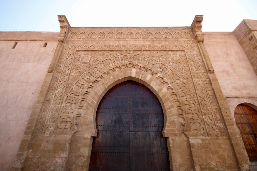 A beautifully carved gate in the Kasbah of the Oudaias during a one day Rabat itinerary