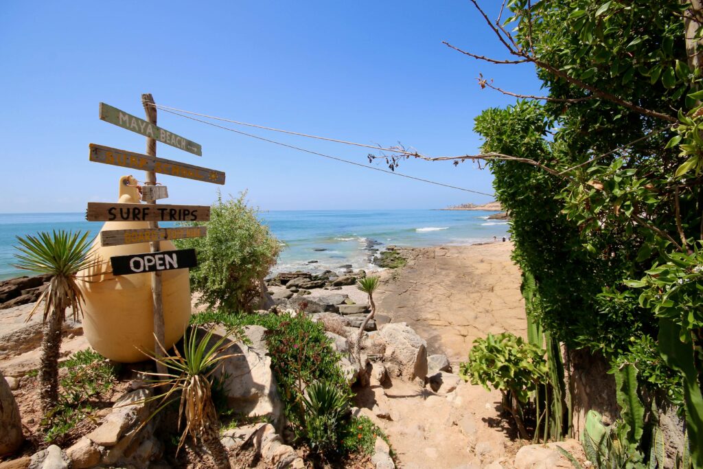 Best things to do in Agadir - A sign along a coastal trail to the north of Agadir