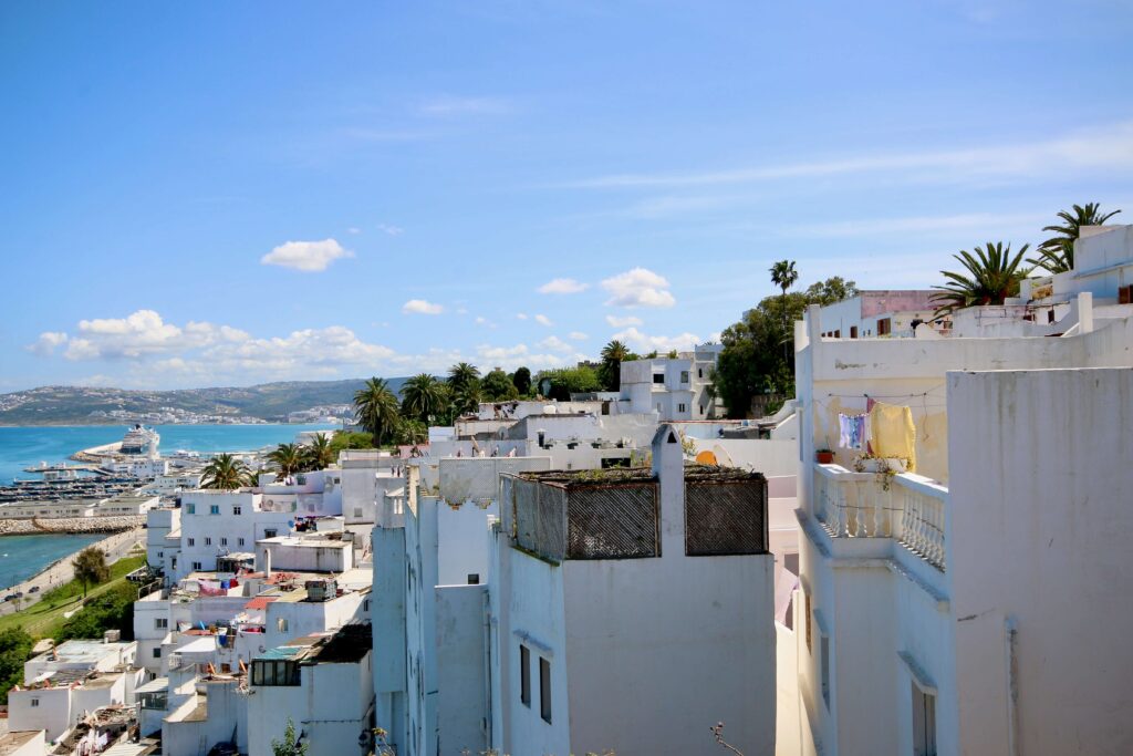 Looking across the whitewashed buildings of Tangier
