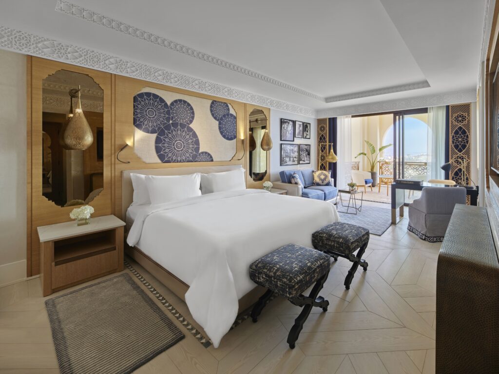 One of the beautifully styled rooms at Fairmont Tazi Palace Tangier
