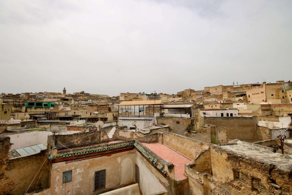 Looking across the rooftops of Fes, Morocco