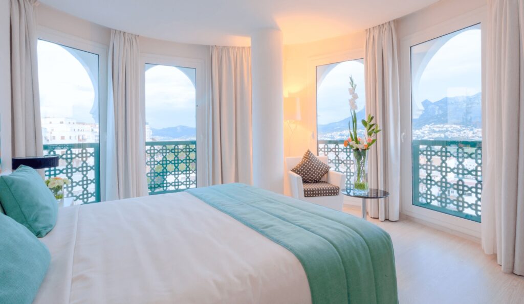 Spectacular views from a spacious room at one of the best hotels in Tetouan