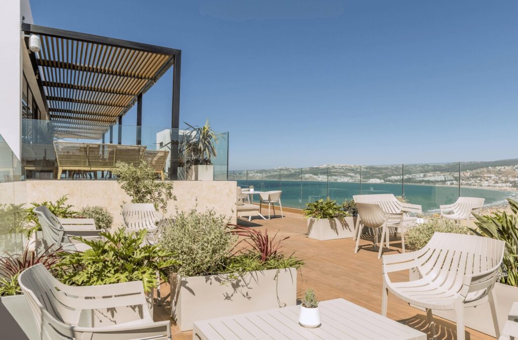 Views from the rooftop terrace of Barceló Tanger, one of the best hotels in Tangier with a pool