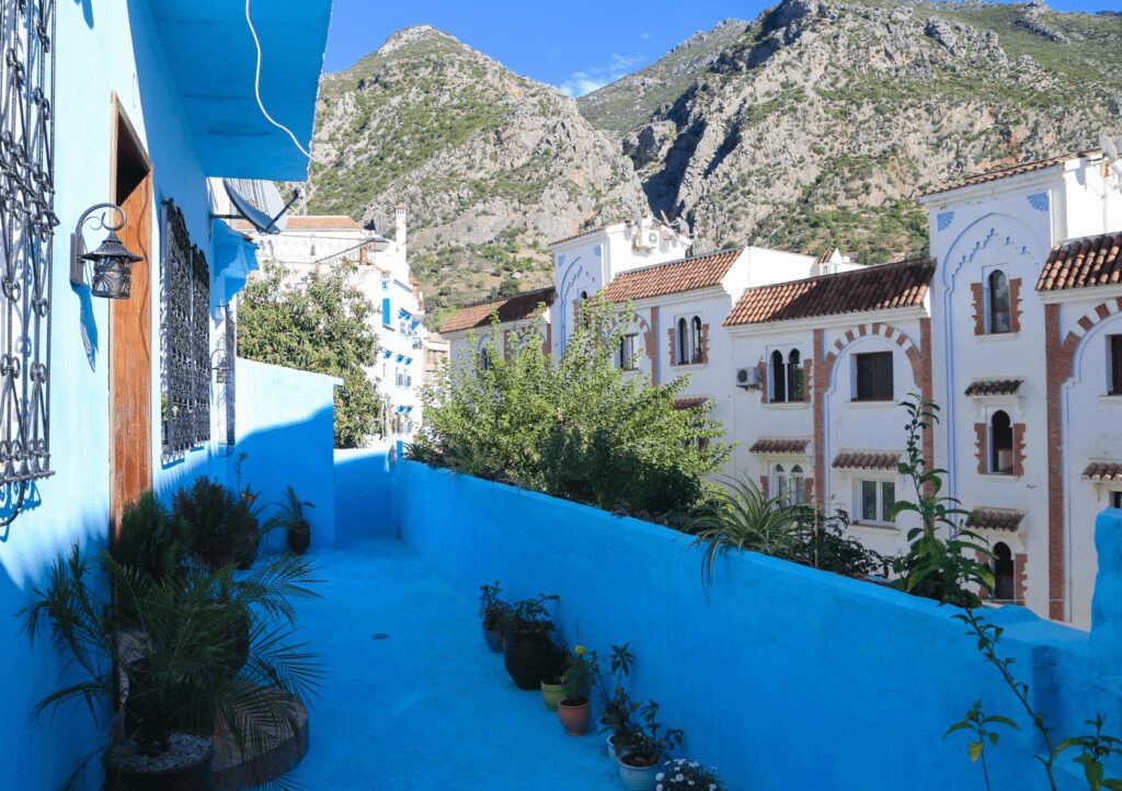 Views of the Rif Mountains from a budget hotel in Chefchaouen