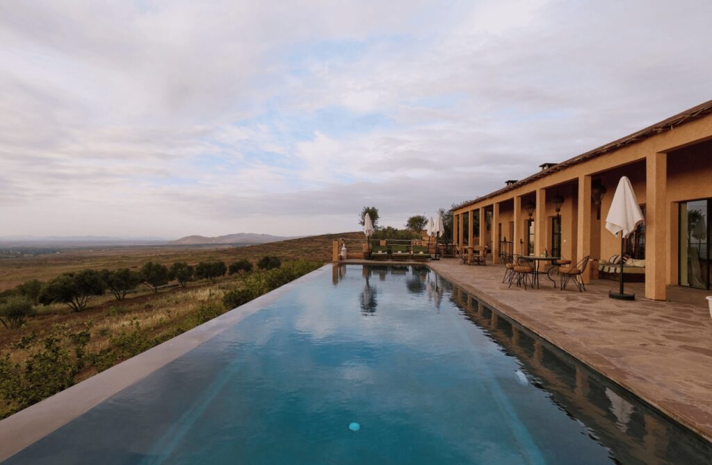 The infinity pool at Dar Imiri - one of the best places to stay in Ourika Valley