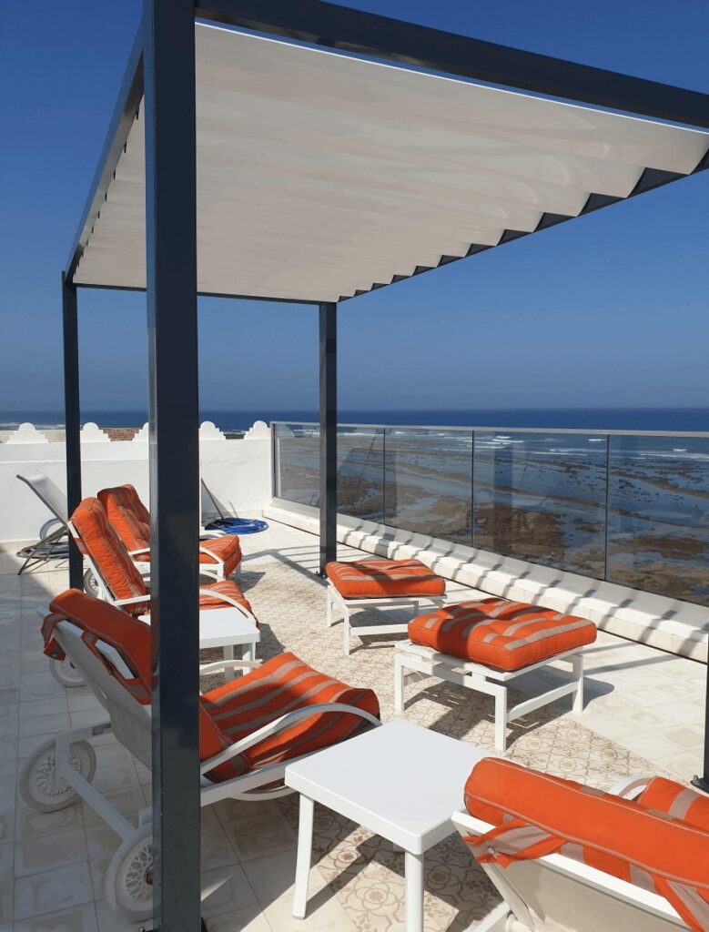 Coastal views from the terrace of Dar Jean - one of the best places to stay in Asilah, Morocco
