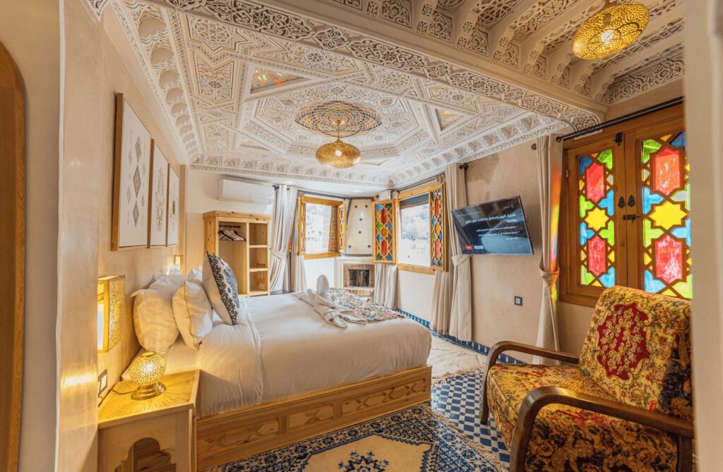 Best luxury hotels in Chefchaouen - A beautifully decorated room at Dar M&D in Chefchaouen (photo courtesy of Expedia)