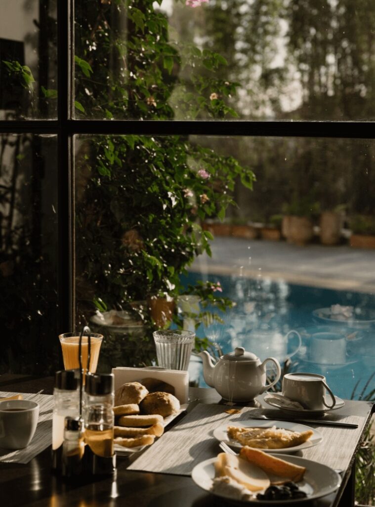 Breakfast is served at Dar Tanja - a highly rated boutique hotel in Tangier 