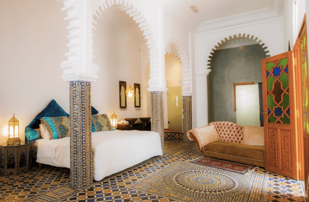 A spacious suite at one of the best hotels in Tetouan