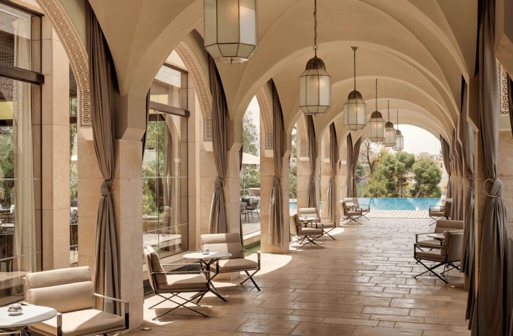 A swimming pool at one of the best luxury hotels in Fes