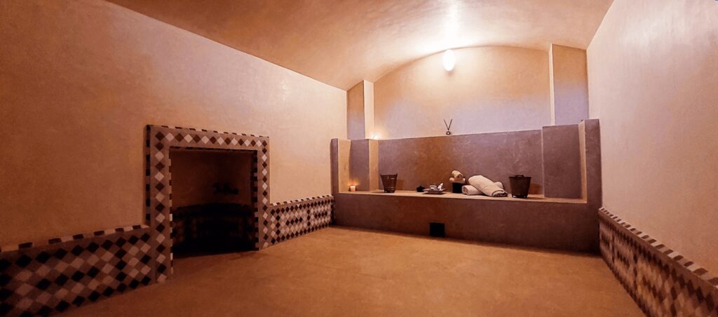 A traditional Moroccan hammam at Kasbah Atfel, an affordable hotel in Ourika Valley