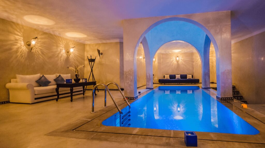 The indoor pool at Lina Ryad & Spa, one of the best luxury hotels in Chefchaouen 