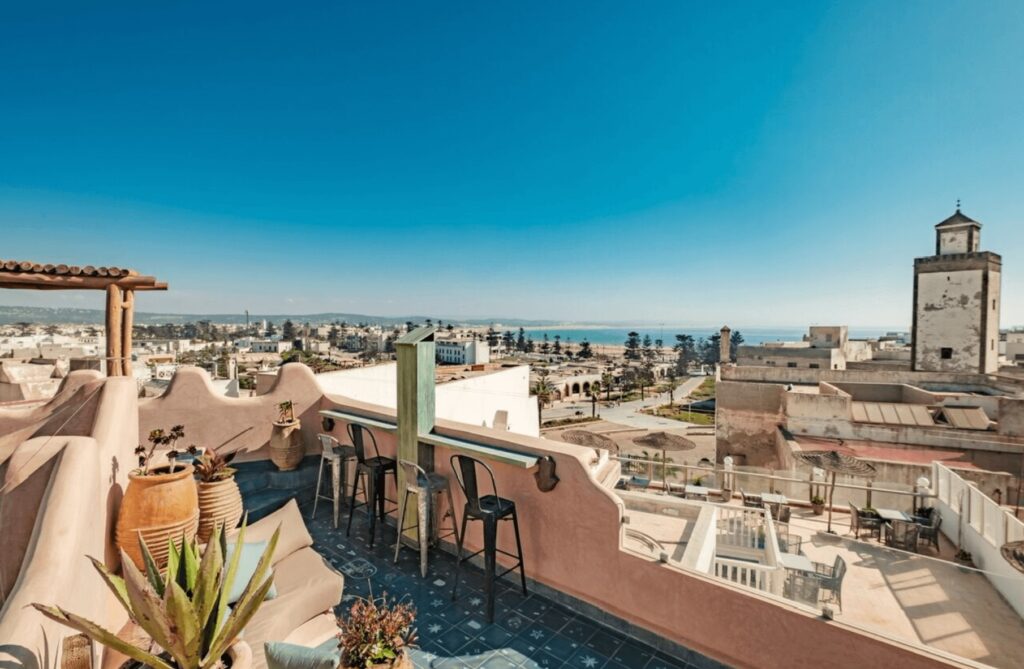 Views across the medina from a luxury hotel in Essaouira