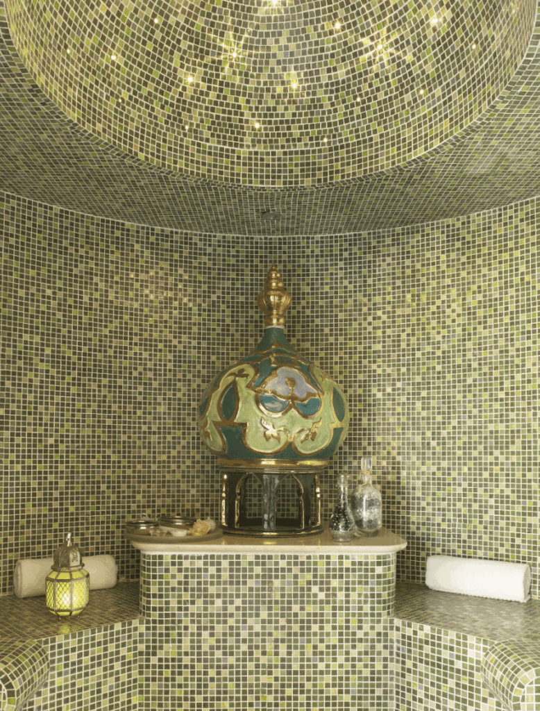 Beautiful tiling at one of the best Marrakech hotels with a hammam