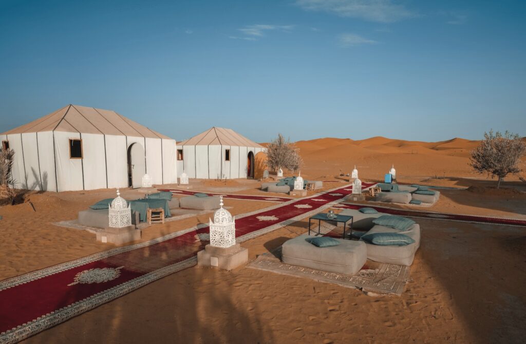 Staying at a desert camp is a highlight of visiting Morocco's Sahara Desert