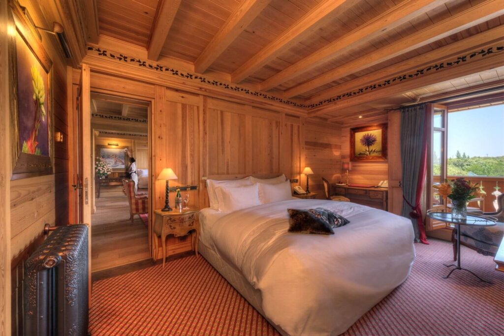 An alpine-inspired suite at a luxury hotel in Ifrane