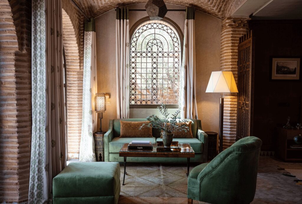 A beautifully appointed suite at Olinto - a luxury hotel in the Atlas Mountains of Morocco