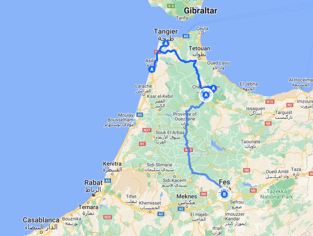 One week Morocco itinerary from Tangier to Fes