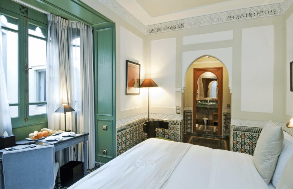 One of the beautifully appointed suites at Palais Faraj Suites & Spa in Fes