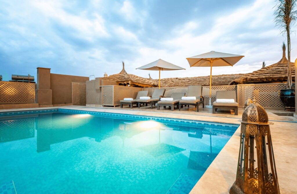 The rooftop pool at Palais Tara & Spa in Marrakech