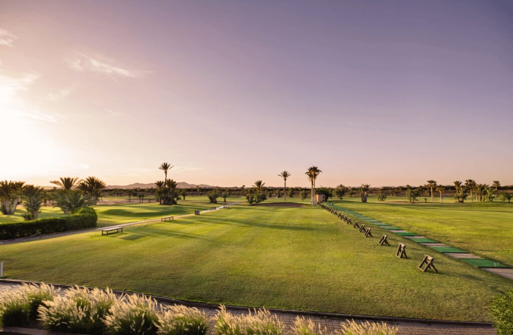 A driving range at one of the best golf resorts in Marrakech
