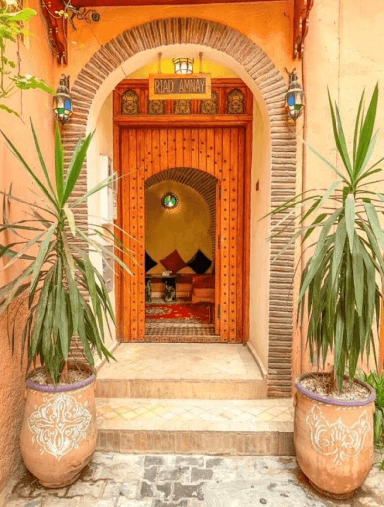 The entrance to Riad Amnay - a budget-friendly hotel in Taroudant, Morocco