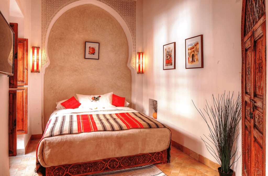 Best budget riads in Marrakech - A beautifully decorated room at Riad Carina in Marrakech