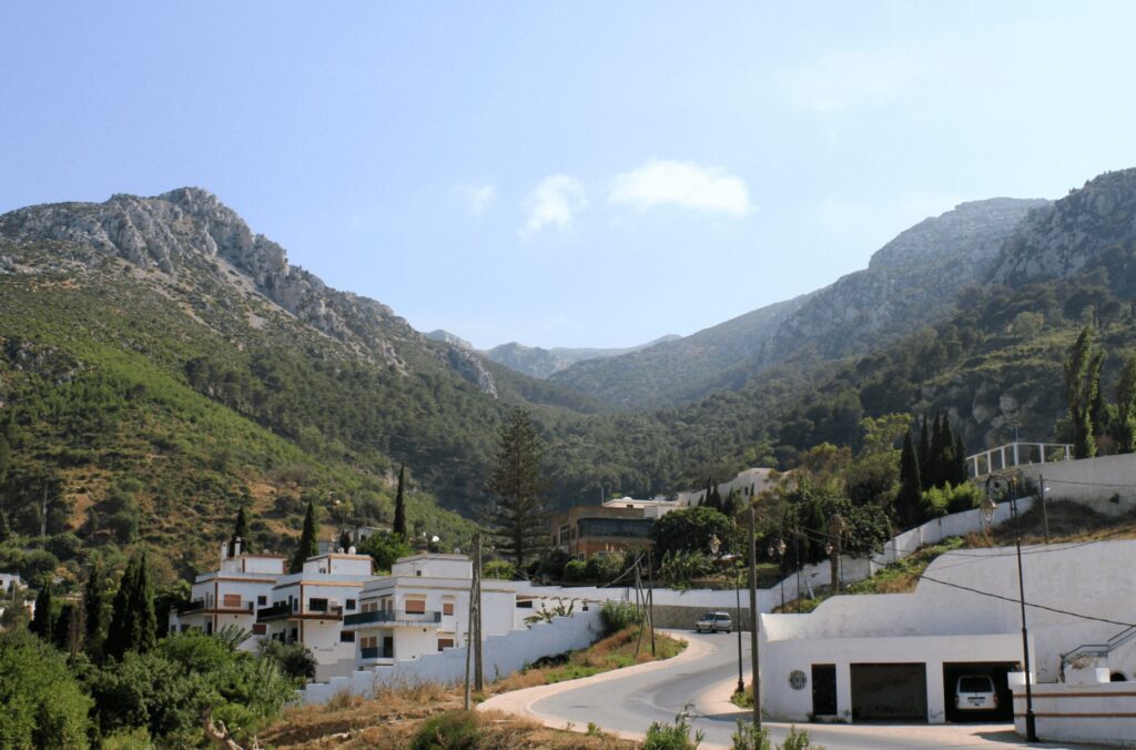 Views of the mountains from a highly rated hotel in Tetouan