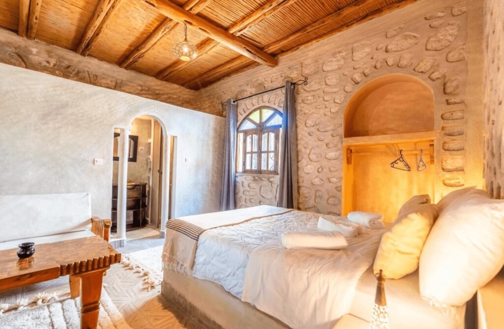 One of the charming rooms at Riad Dar Etto, a spa hotel in the Essaouira countryside