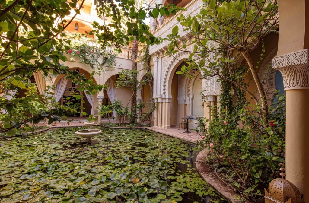 Best places to stay in El Jadida - A lily-filled pond in the beautiful courtyard of Riad Dar El Malaika in El Jadida
