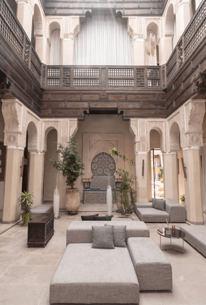An internal courtyard at Riad Fes - Relais & Châteaux, which is one of the best 5-star hotels in Fes (photo courtesy of Expedia)
