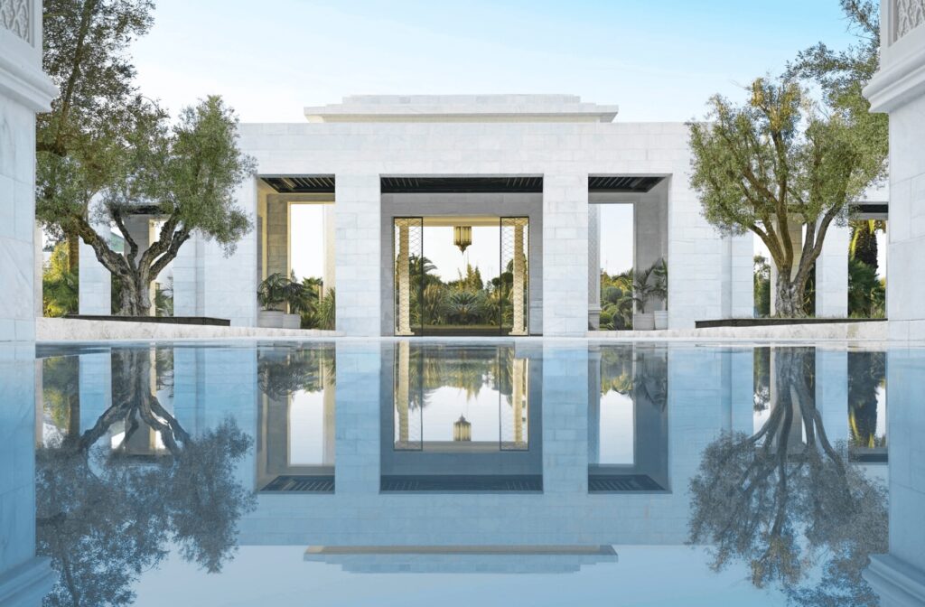 A reflecting pool at one of the best luxury hotels in Rabat