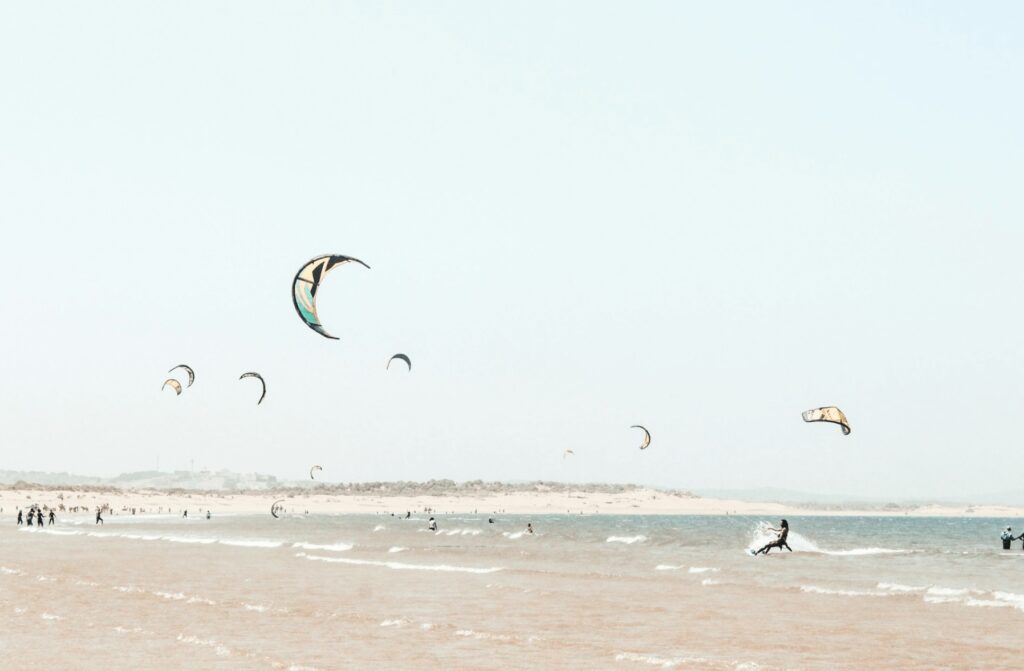 Kitesurfing is a popular activity in Sidi Kaouki