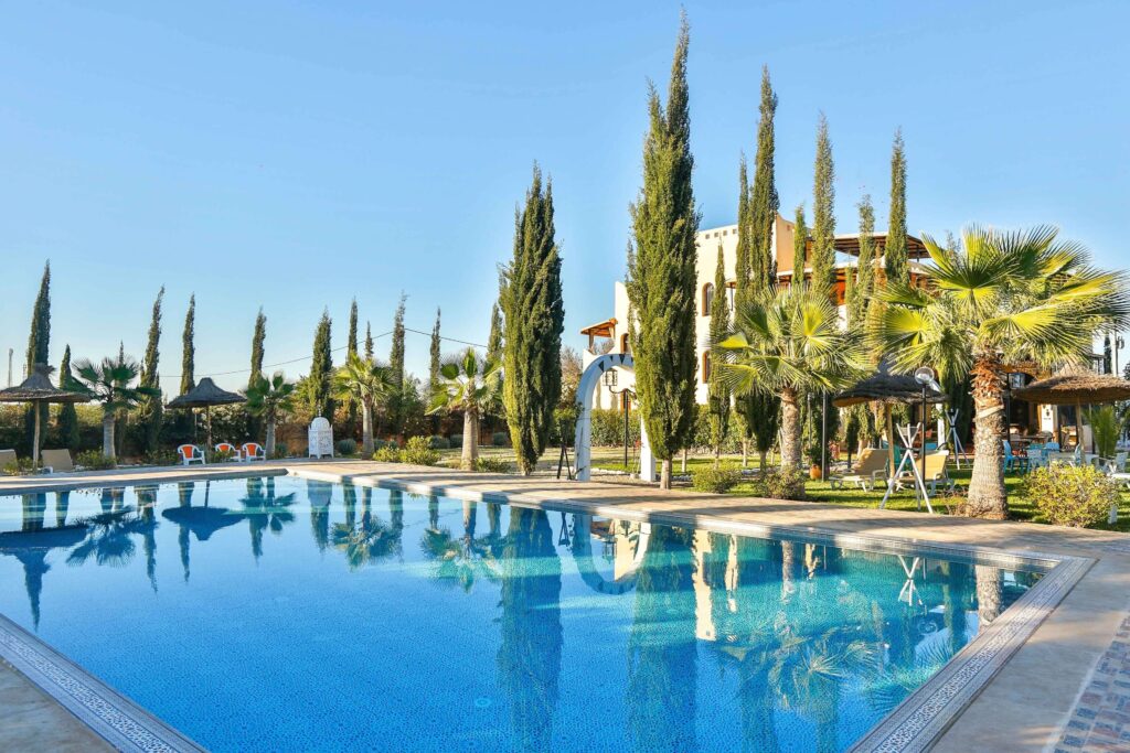 The expansive swimming pool at Maison Kasba Bonheur near Essaouira