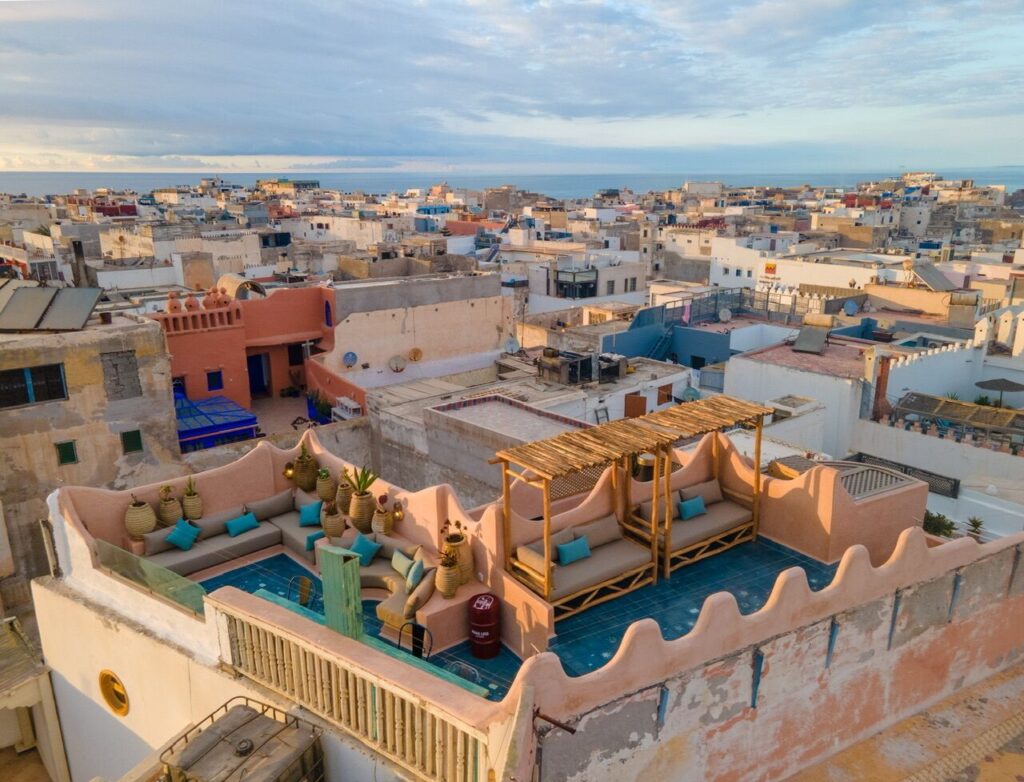 Views across the medina from Mama Lova - one of the best family hotels in Essaouira